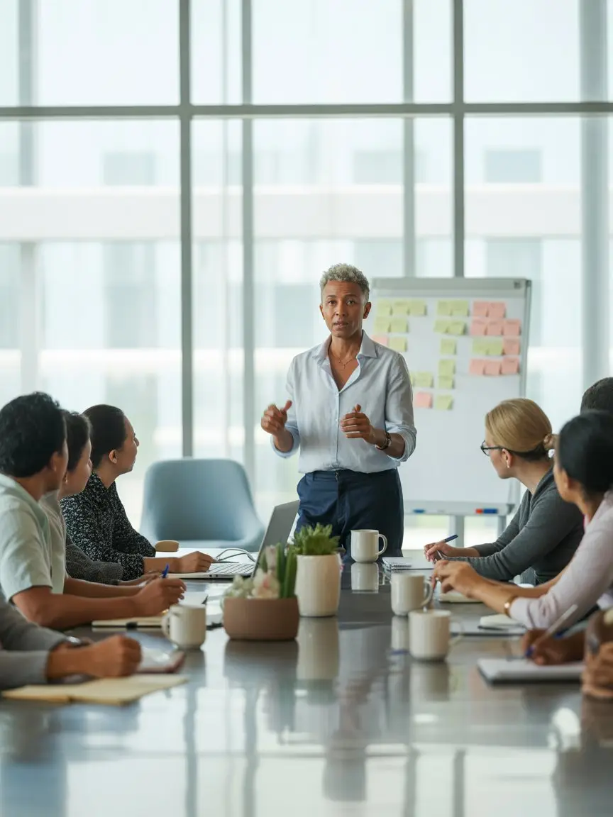 a-horizontal-editorial-photograph-of-a-facilitator