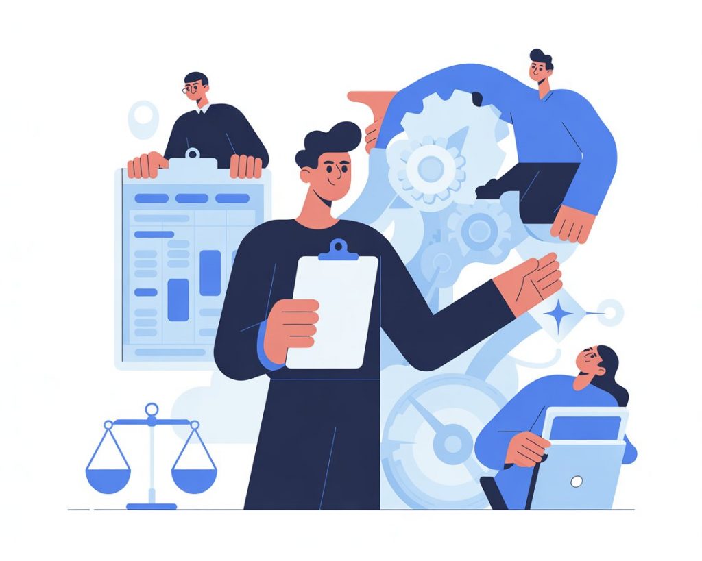 clean modern vector illustration for a business analysis course